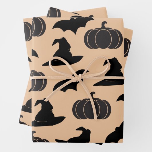Halloween Hexenhats & Bats & Pumpkins Geschenkpapier Set (Beispiel)