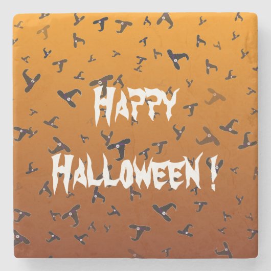 Halloween Hexenhats Steinuntersetzer (Vorderseite)