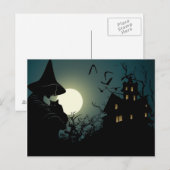 Halloween: Hexenhaus Postkarte (Vorne/Hinten)
