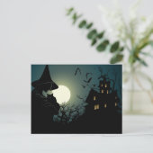 Halloween: Hexenhaus Postkarte (Stehend Vorderseite)