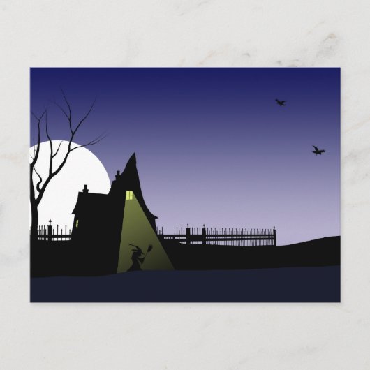 Halloween Hexenhaus Postkarte (Vorderseite)