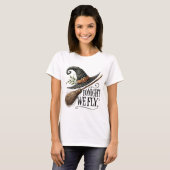 Halloween Hexenhut Besenstiel T-Shirt (Vorne ganz)