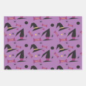 Halloween Hexenhut Candy Orange Black Lila Geschenkpapier Set (Vorderseite 3)