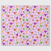 Halloween Hexenhut, Candy & Pumpkins 3 Geschenkpapier (Flach)