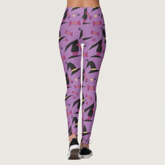 Halloween Hexenhut Candy Spider Lila Leggings (Rückseite)