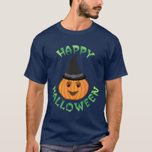 Halloween-Hexenhut-Kürbis-Süßer-gruseliger-Design T-Shirt