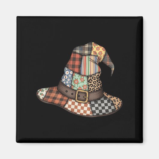 Halloween Hexenhut Patchwork Floral Soky Saison A Magnet (Vorne)