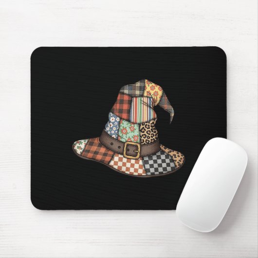 Halloween Hexenhut Patchwork Floral Soky Saison A Mousepad (Mit Mouse)