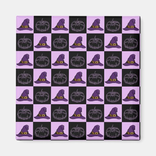 Halloween Hexenhut Pumpkin-Gesichtspunkt Spooky Mu Magnet (Vorne)