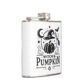 Halloween Hexenhut und Pumpkin Design Magic Art Flachmann (Rechts)