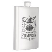 Halloween Hexenhut und Pumpkin Design Magic Art Flachmann (Rechts)