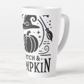 Halloween Hexenhut und Pumpkin Design Magic Art Milchtasse (Rechte Ecke)