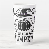 Halloween Hexenhut und Pumpkin Design Magic Art Milchtasse (Vorderseite)