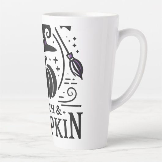 Halloween Hexenhut und Pumpkin Design Magic Art Milchtasse (Rechts)