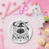Halloween Hexenhut und Pumpkin Design Magic Art Pappteller (Party)