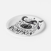 Halloween Hexenhut und Pumpkin Design Magic Art Pappteller (Schrägansicht)