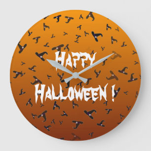 Halloween Hexenhüte Große Wanduhr