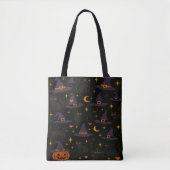 Halloween-Hexenhüte und Jack o Lanterns Tasche (Vorderseite)