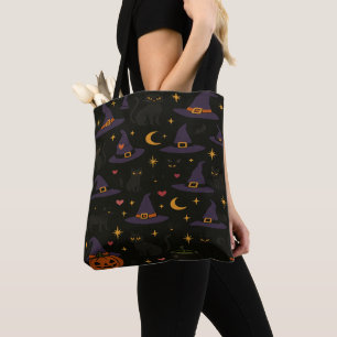 Halloween-Hexenhüte und Jack o Lanterns Tasche