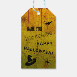 Halloween Hexenhutenspinne Grungy Blood Gift Tags Geschenkanhänger