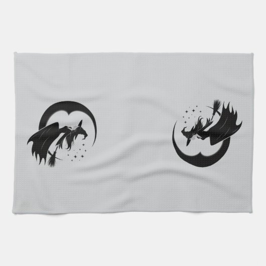 Halloween, Hexenhy Halloween, Halloween Geschirrtuch (Horizontal)