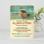Halloween-Hexenkabel-Party Einladung (Stehend Vorderseite)