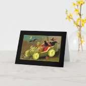 Halloween-Hexenkarren Karte (Gelbe Blume)