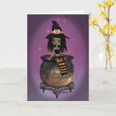 Halloween Hexenkarte Karte (Gelbe Blume)