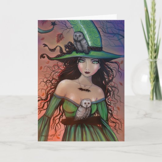 Halloween-Hexenkarte Karte (Vorderseite)