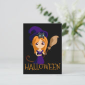 Halloween Hexenkarte Postkarte (Stehend Vorderseite)