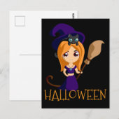 Halloween Hexenkarte Postkarte (Vorne/Hinten)
