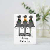 Halloween Hexenkarte Postkarte (Stehend Vorderseite)