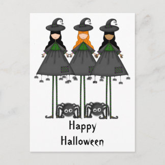 Halloween Hexenkarte Postkarte