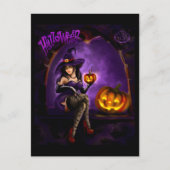 Halloween-Hexenkarte Postkarte (Vorderseite)