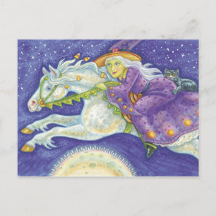 Halloween Hexenkarte Postkarte