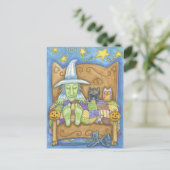 Halloween Hexenkarte Postkarte (Stehend Vorderseite)