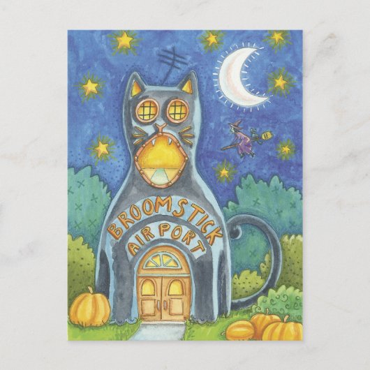 Halloween Hexenkarte Postkarte (Vorderseite)
