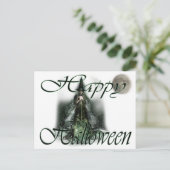 Halloween-Hexenkarte Postkarte (Stehend Vorderseite)