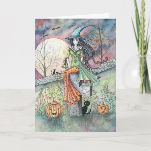 Halloween Hexenkarte von Molly Harrison Karte (Vorderseite)