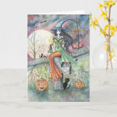 Halloween Hexenkarte von Molly Harrison Karte (Gelbe Blume)