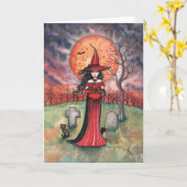Halloween Hexenkarte von Molly Harrison Karte (Gelbe Blume)