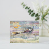 Halloween Hexenkarte von Molly Harrison Postkarte (Stehend Vorderseite)