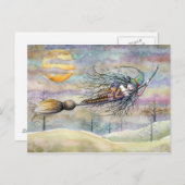 Halloween Hexenkarte von Molly Harrison Postkarte (Vorne/Hinten)