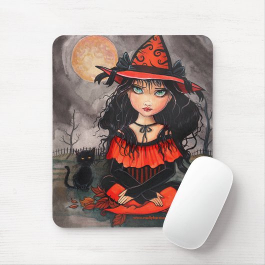 Halloween Hexenkat Mousepad (Mit Mouse)