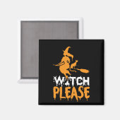 Halloween Hexenkatze Bitte Geburtstag Magnet (Vorderseite/Rückseite)