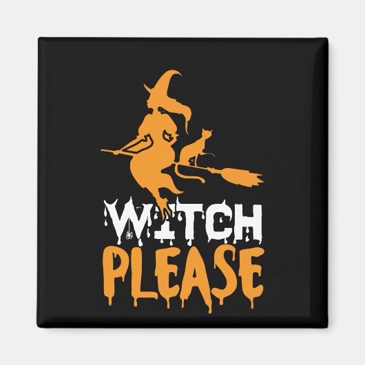 Halloween Hexenkatze Bitte Geburtstag Magnet (Vorne)