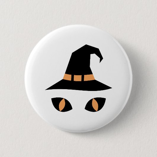 Halloween-Hexenkatze Button (Vorderseite)