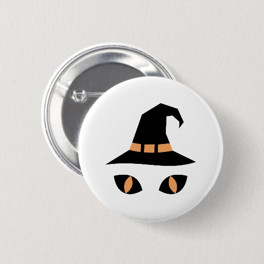 Halloween-Hexenkatze Button (Vorne & Hinten)