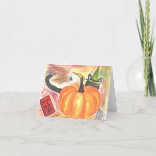 Halloween Hexenkatze Dankeskarte