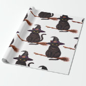 Halloween Hexenkatze Geschenkpapier (Ungerollt)
